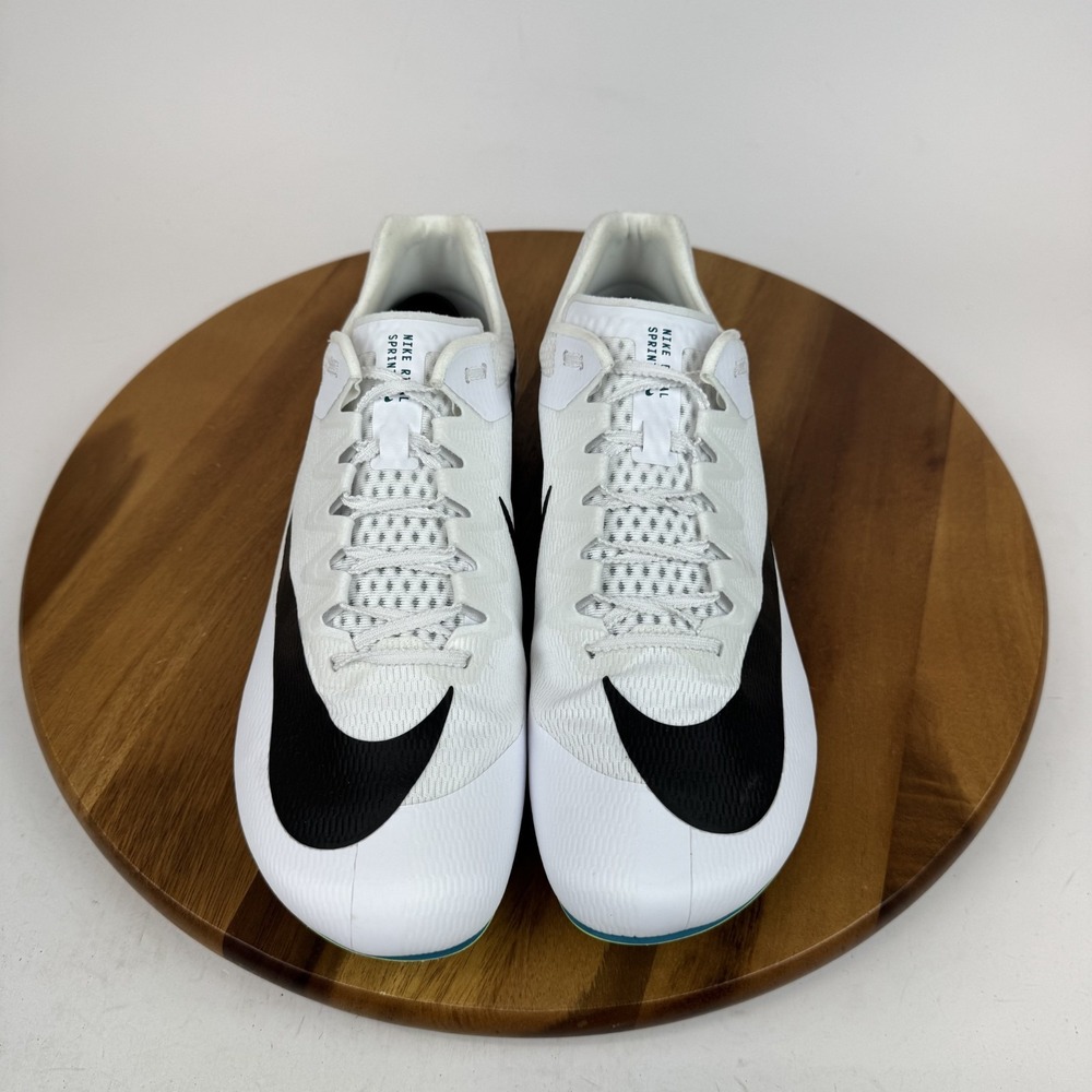 New NWOB Mens Nike Zoom Rival Sprint White Spiked Track Running Shoes Size 14 - Picture 4 of 9